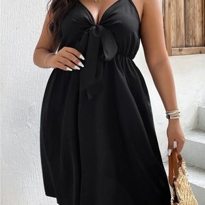 Knot Front High Waist Cami Dress